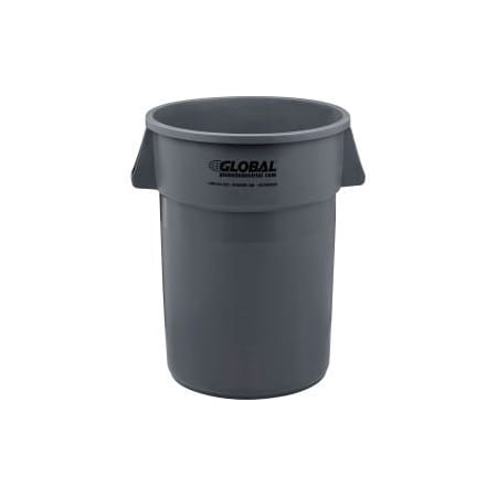 Global Equipment Plastic Trash Can - 44 Gallon Gray 4444-GY